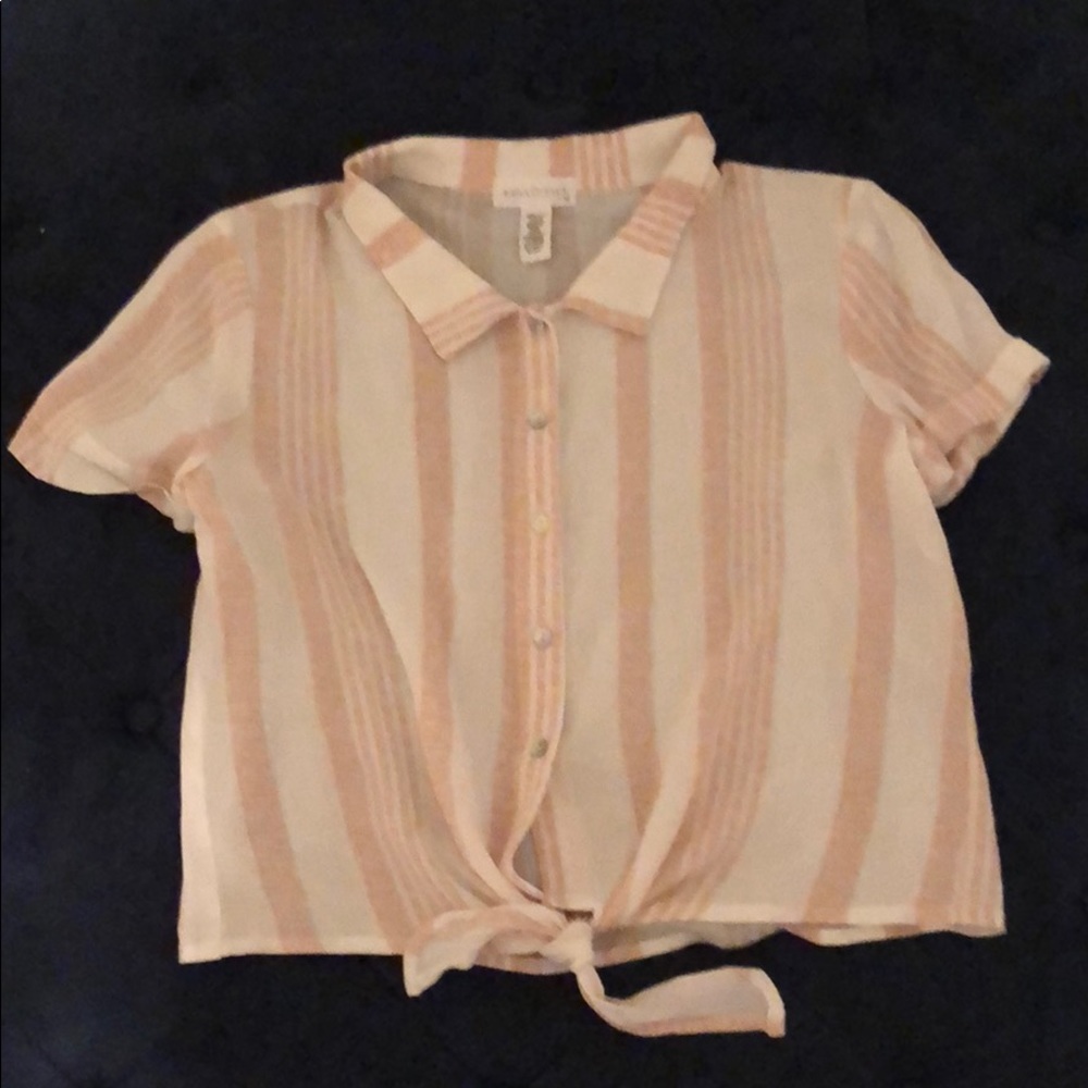 Striped white and pink shirt